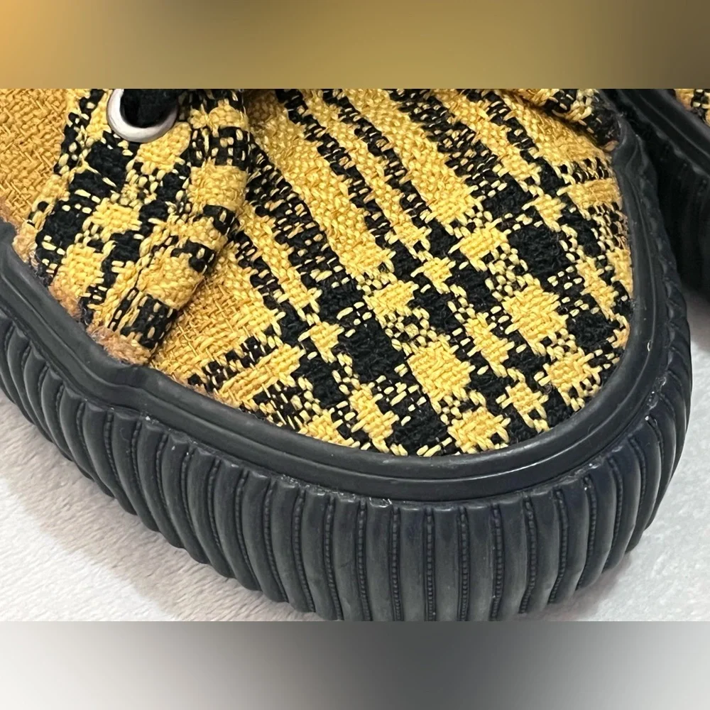 Vans UltraCush Alex Knost/Lee-Ann Curren Yellow Black Plaid Low-Top Sneakers - Picture 13 of 16
